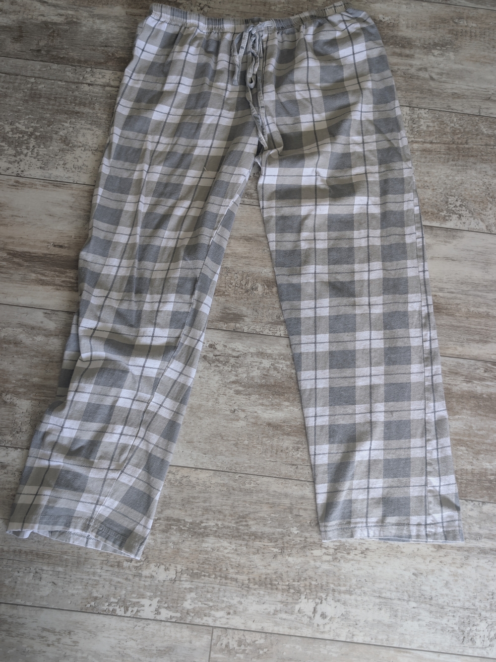 Just Love Gray and White Plaid Pajama Joggers